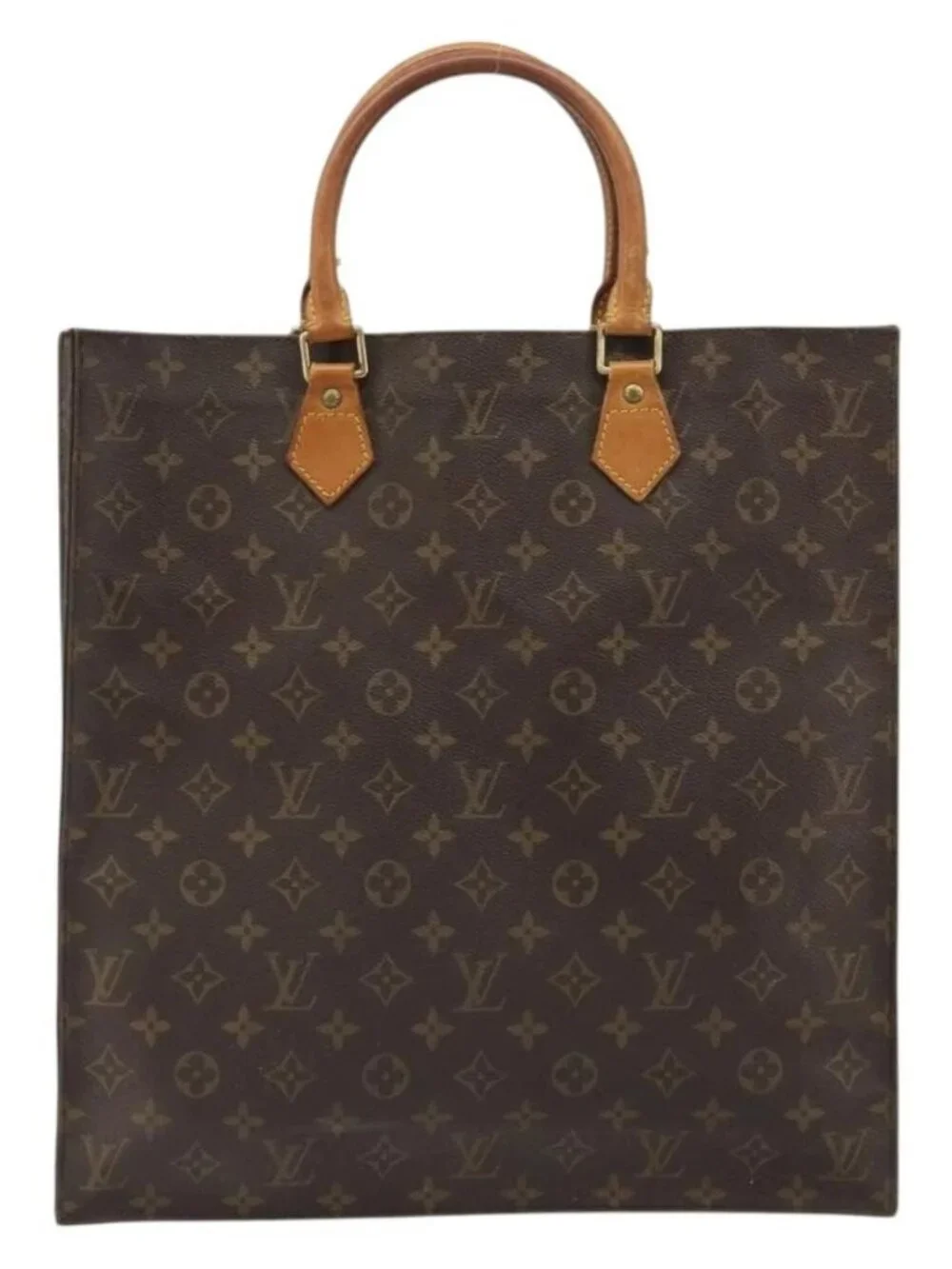 LOUIS VUITTON Monogram Sac Plat Hand Bag M51140 LV Auth 186568